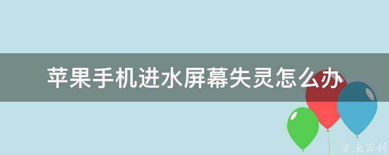 蘋果手機進水螢幕失靈怎麼辦