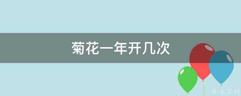 菊花一年開幾次