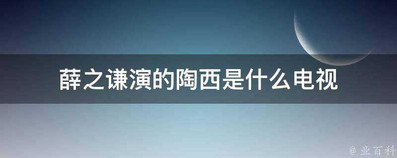 薛之謙演的陶西是什麼電視