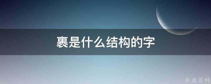 裹是什麼結構的字