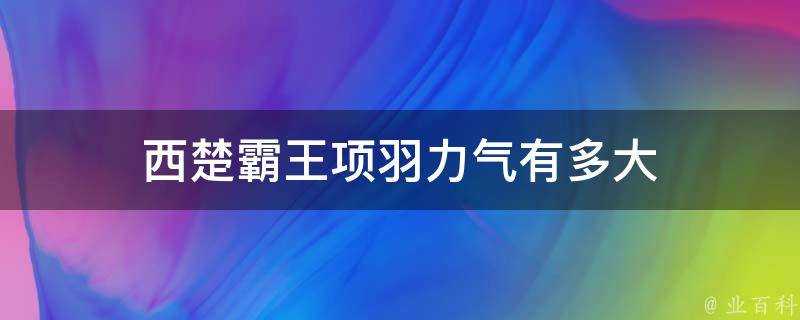 西楚霸王項羽力氣有多大