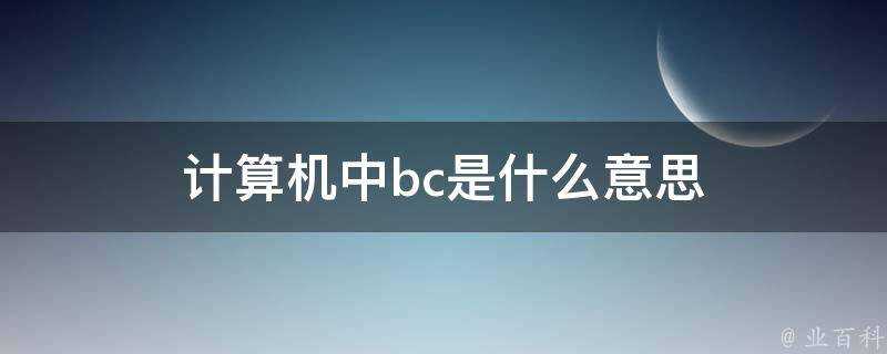 計算機中bc是什麼意思