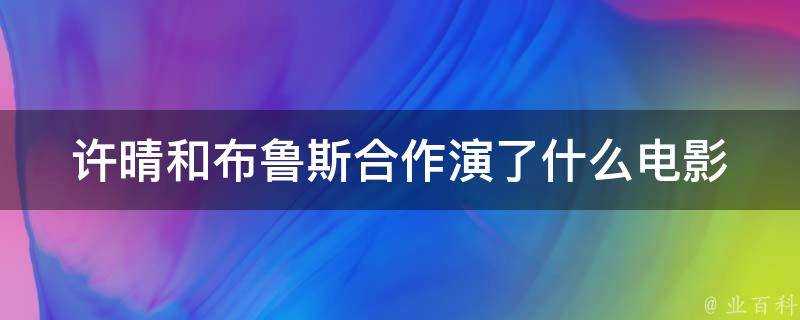 許晴和布魯斯合作演了什麼電影