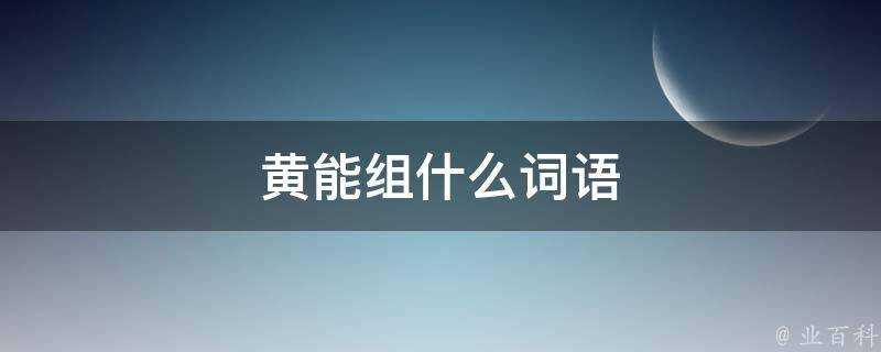 黃能組什麼詞語