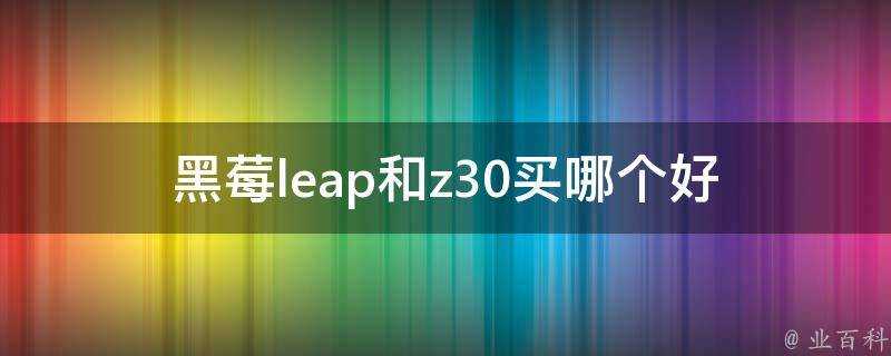 黑莓leap和z30買哪個好