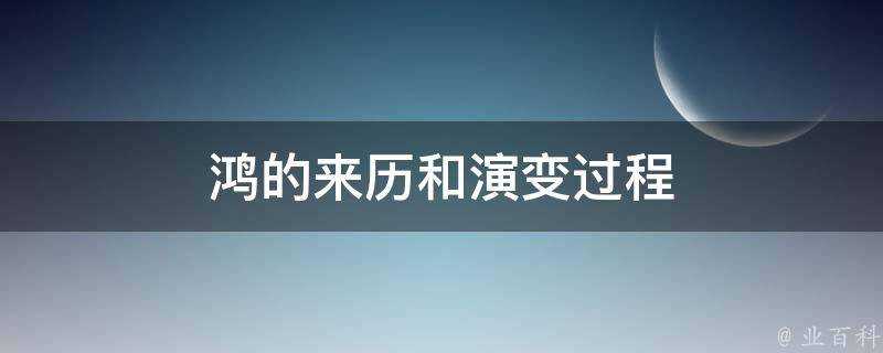 鴻的來歷和演變過程