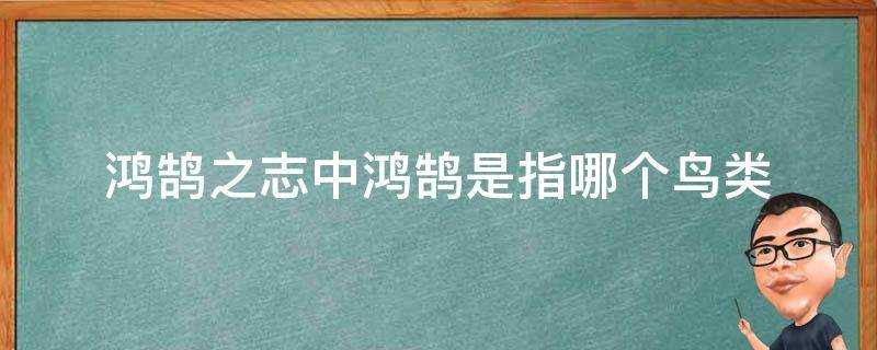 鴻鵠之志中鴻鵠是指哪個鳥類