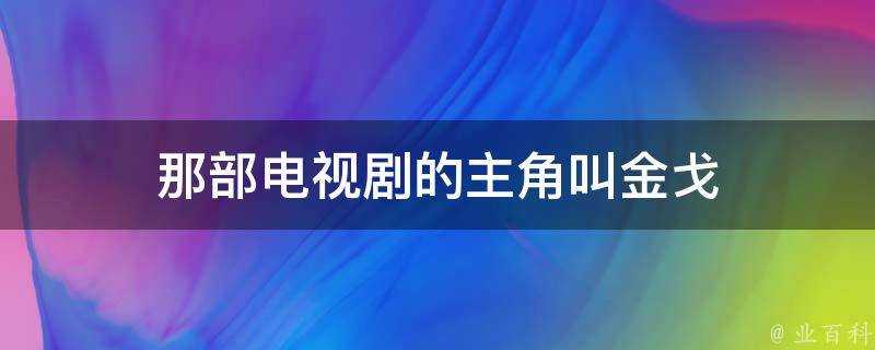 那部電視劇的主角叫金戈