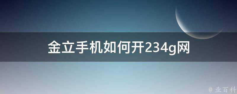 金立手機如何開234g網