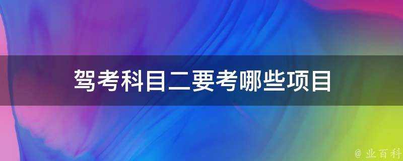 駕考科目二要考哪些專案