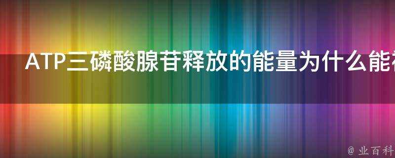 ATP三磷酸腺苷釋放的能量為什麼能被生命活動直接利用