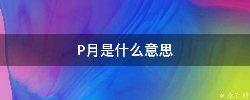 P月是什麼意思