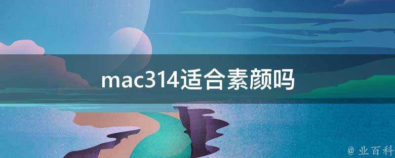 mac314適合素顏嗎