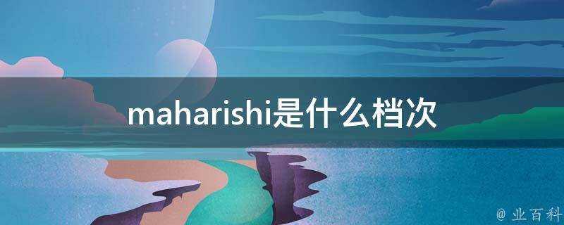 maharishi是什麼檔次