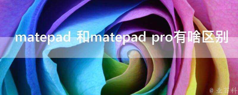 matepad 和matepad pro有啥區別