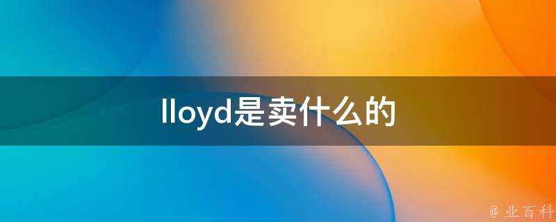 lloyd是賣什麼的