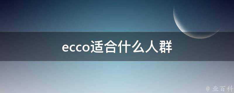 ecco適合什麼人群