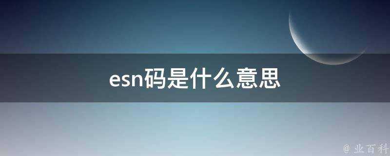 esn碼是什麼意思