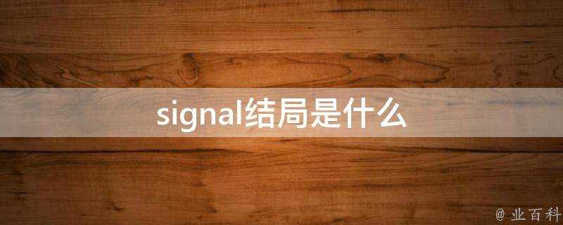 signal結局是什麼