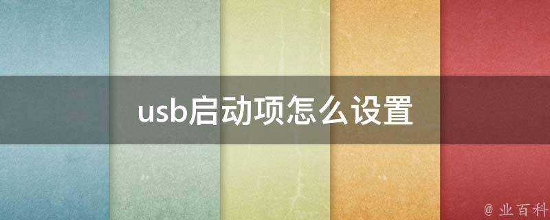 usb啟動項怎麼設定