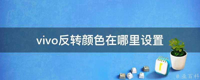 vivo反轉顏色在哪裡設定