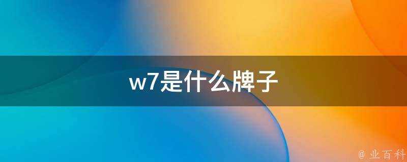 w7是什麼牌子