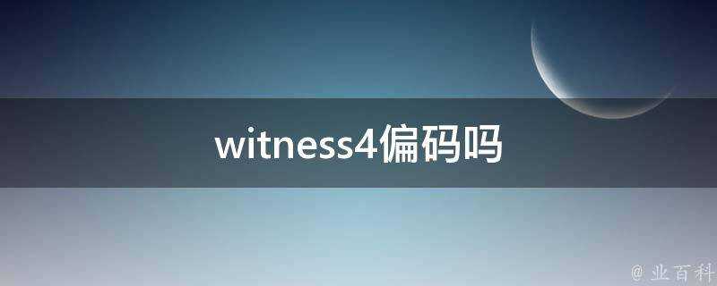 witness4偏碼嗎