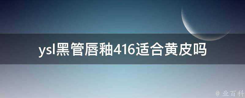 ysl黑管唇釉416適合黃皮嗎