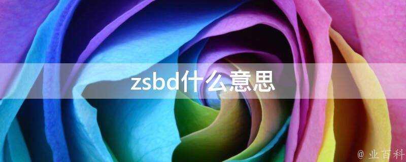 zsbd什麼意思