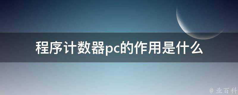 程式計數器pc的作用是什麼