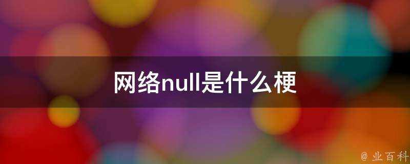 網路null是什麼梗