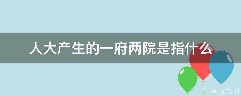 人大產生的一府兩院是指什麼