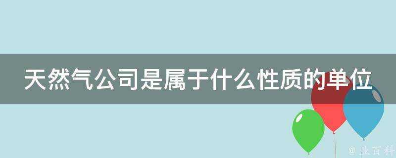 天然氣公司是屬於什麼性質的單位