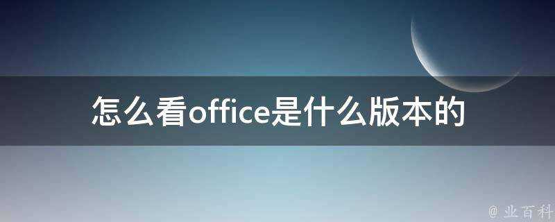 怎麼看office是什麼版本的