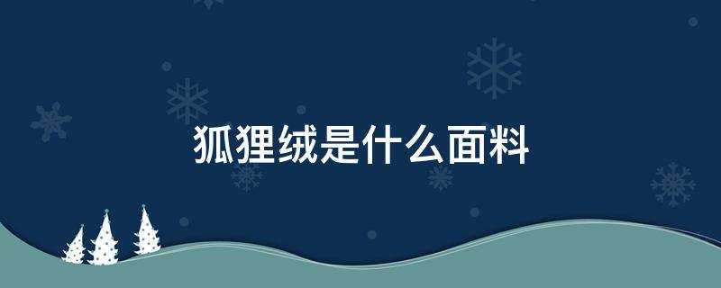 狐狸絨是什麼面料