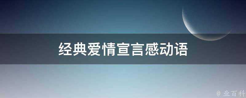 經典愛情宣言感動語