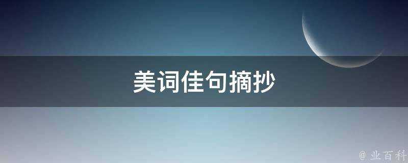 美詞佳句摘抄