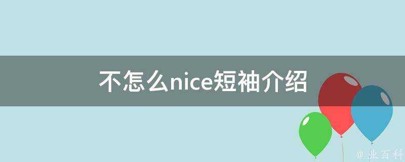 不怎麼nice短袖介紹