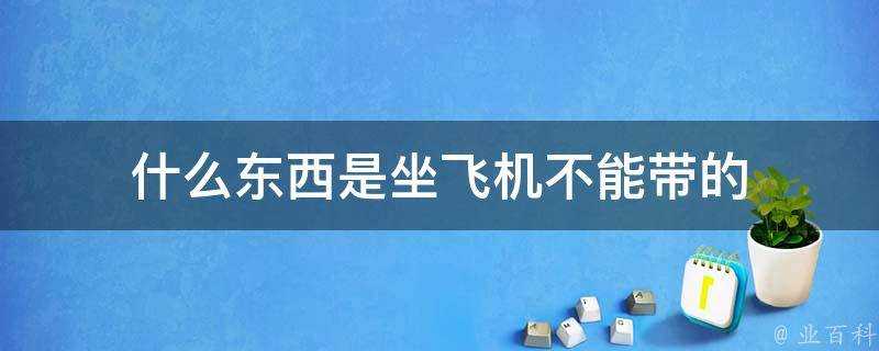 什麼東西是坐飛機不能帶的