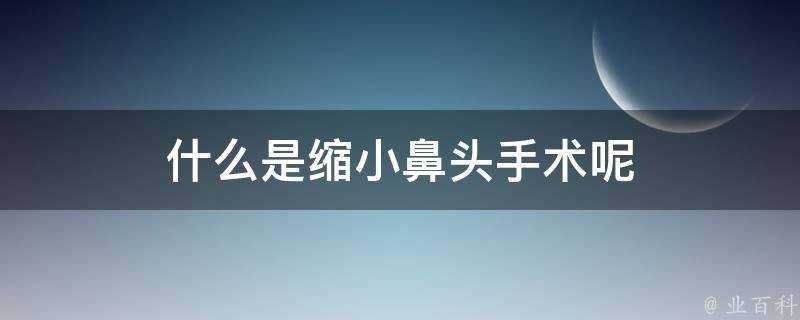 什麼是縮小鼻頭手術呢