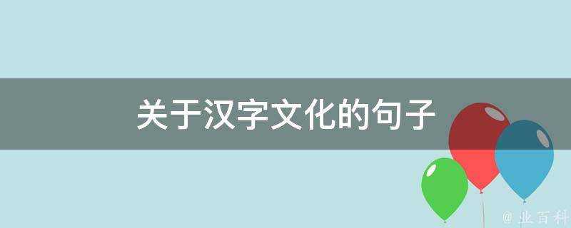 關於漢字文化的句子