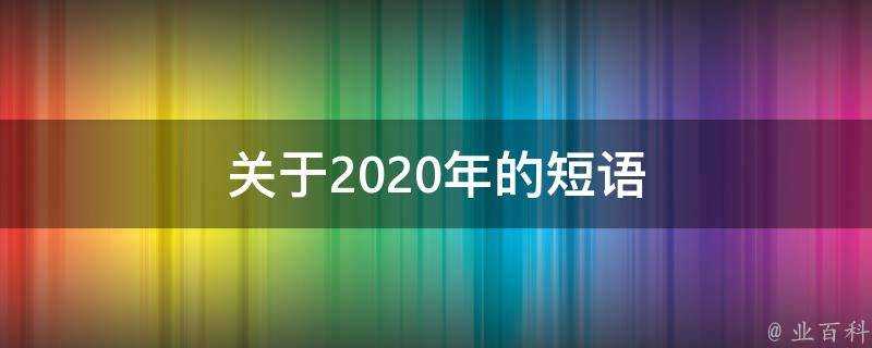 關於2020年的短語