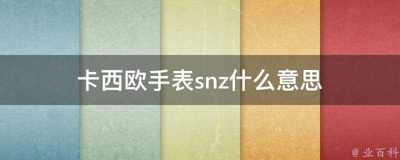 卡西歐手錶snz什麼意思