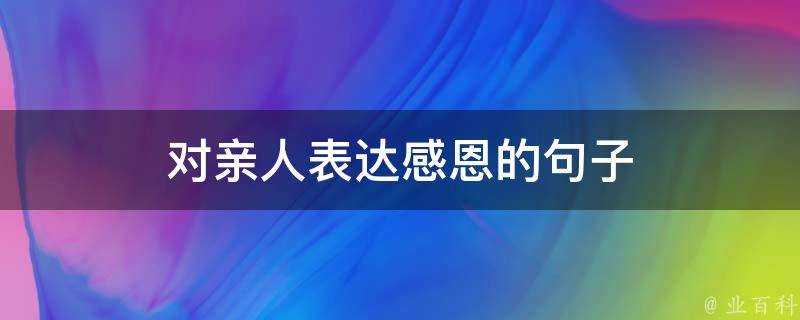 對親人表達感恩的句子