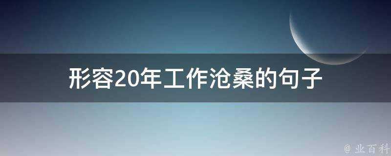 形容20年工作滄桑的句子