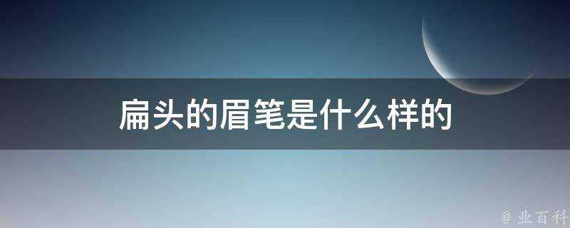 扁頭的眉筆是什麼樣的