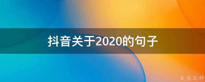 抖音關於2020的句子