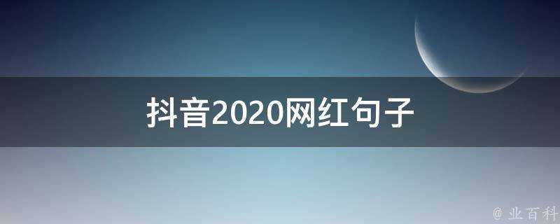 抖音2020網紅句子