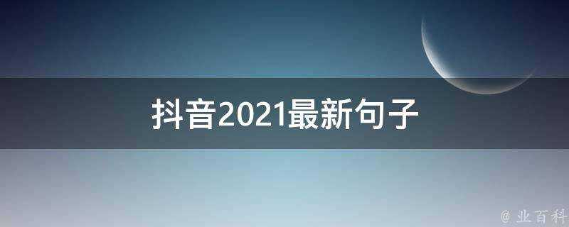 抖音2021最新句子