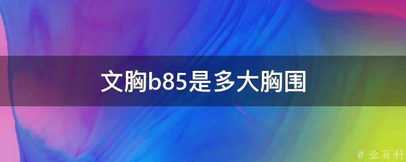 文胸b85是多大胸圍